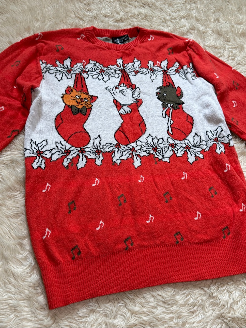 Disney The Aristocats Stockings Ugly Holiday Sweater - Size Unisex XS - Picture 4 of 7